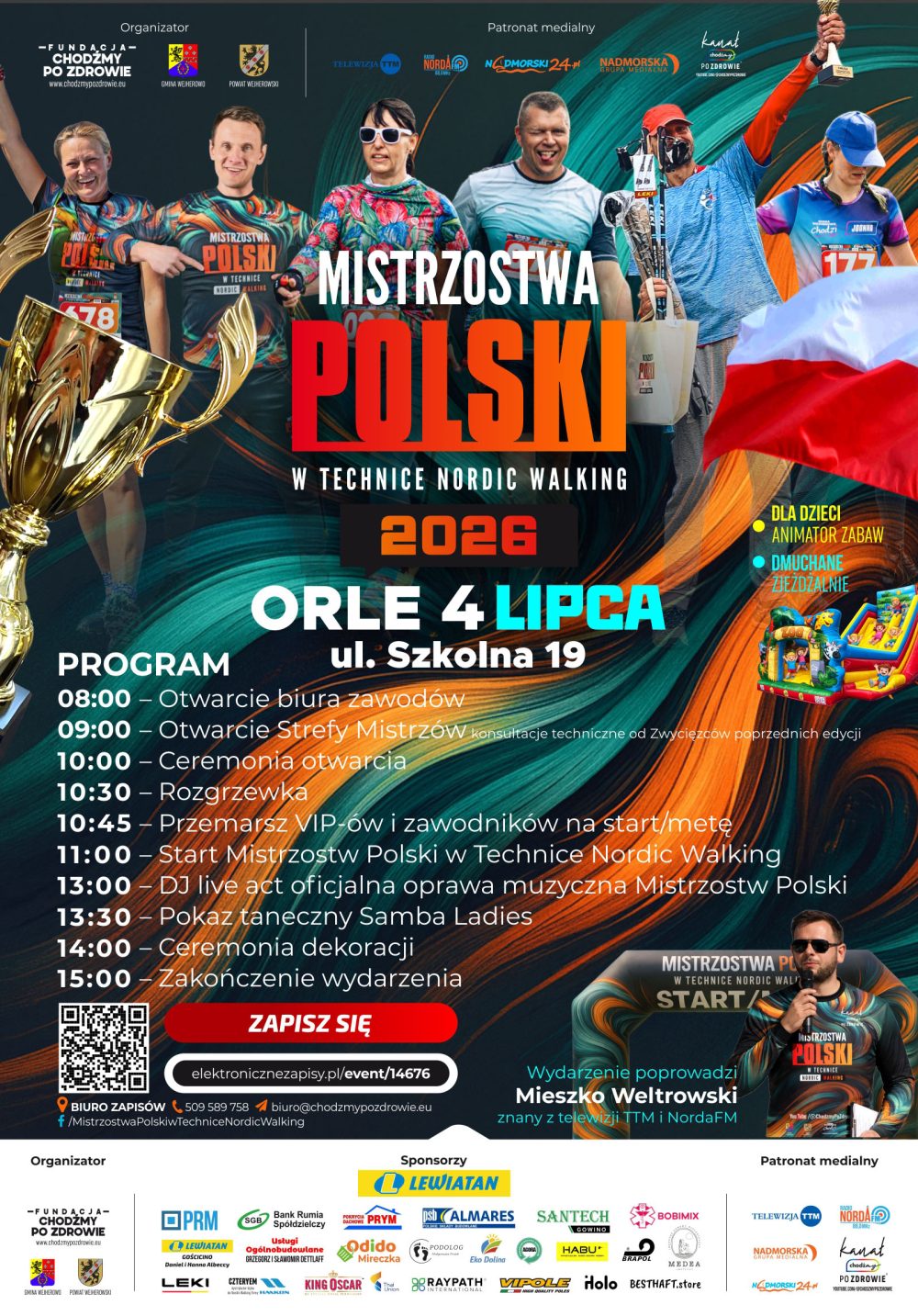 PROGRAM MINUTOWY Mistrzostw Polski w Technice Nordic Walking Orle 4 lipca 2026